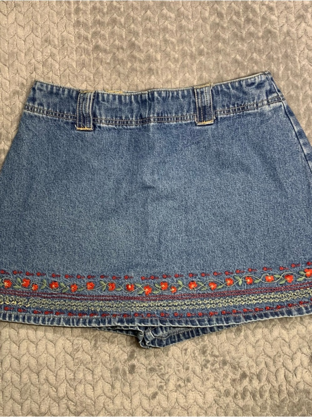 Route 66 original clothing company Denim Skirt with Orange Nail Detail